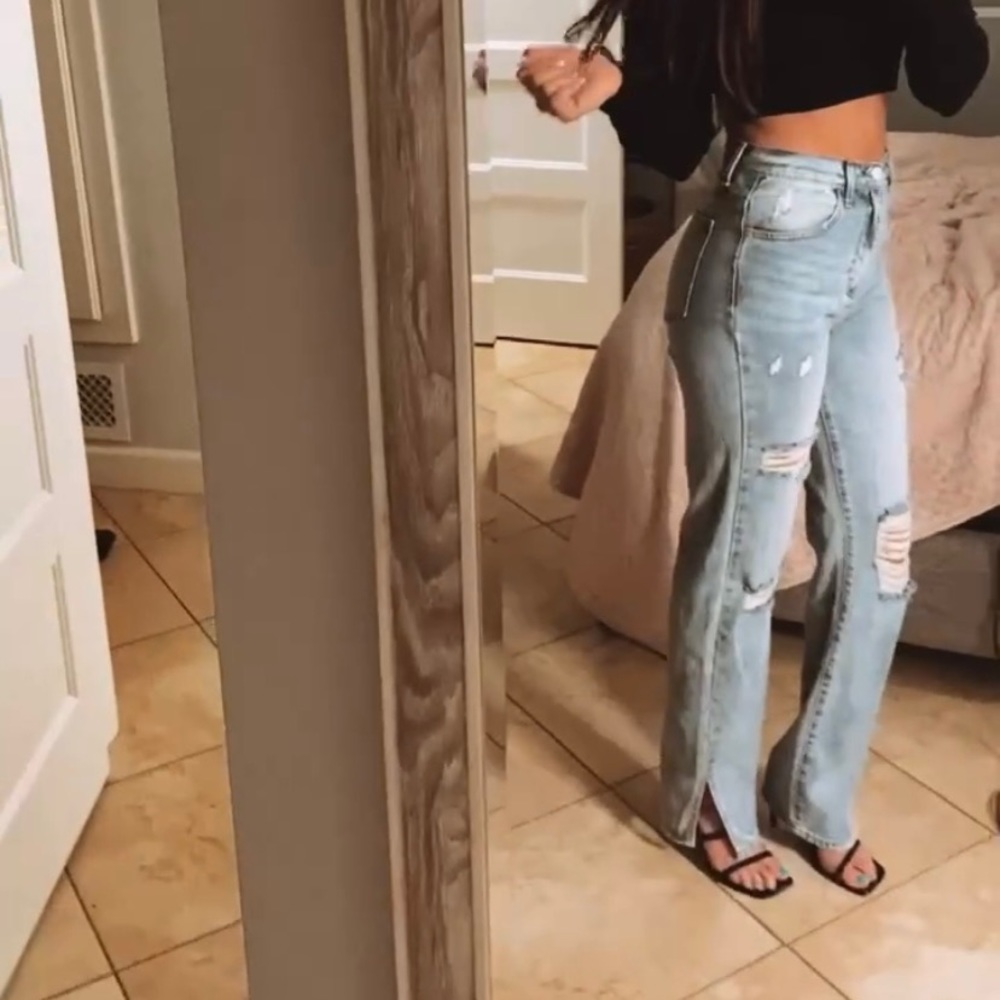 Denim ripped jeans